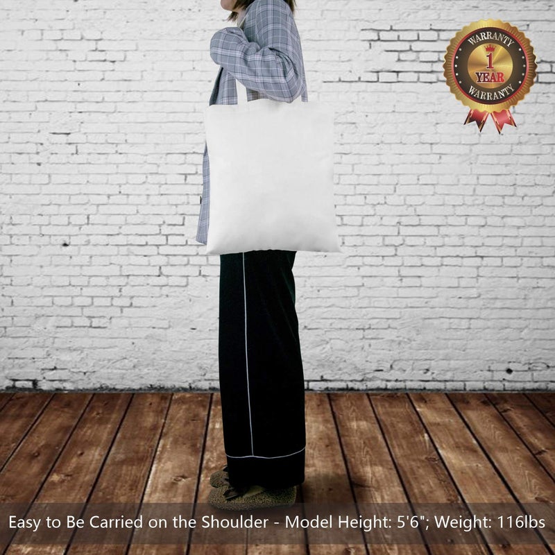 TOPDesign 5-Pack Economical 16"x15" White Cotton Tote Bag, Lightweight Medium Reusable Grocery Shopping Cloth Bags, Suitable for DIY, Advertising, Promotion, Gift, Activity - Image 2